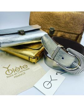 Ceinture Cuir Argent Yolete
