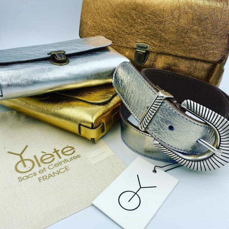 Ceinture Cuir Argent Yolete