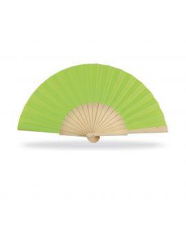 Éventail en Bois et Papier Fluo