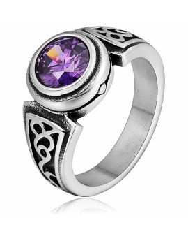 Bague Acier et Cristal