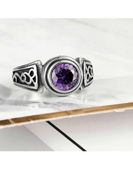 Bague Acier et Cristal