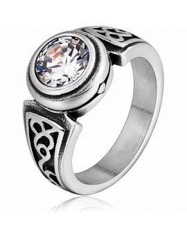 Bague Acier et Cristal
