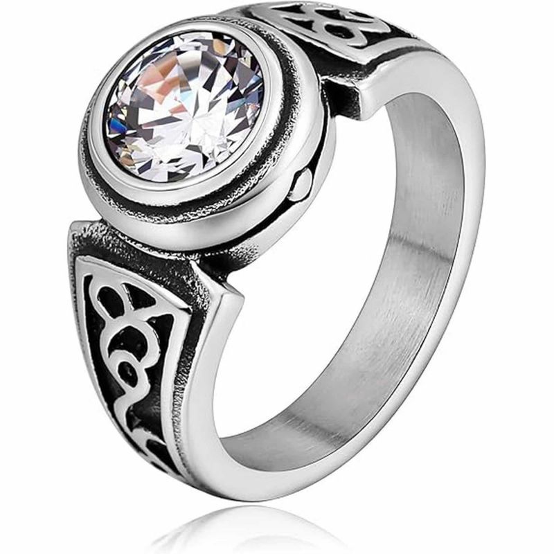 Bague Acier et Cristal