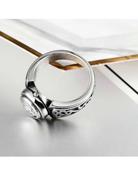 Bague Acier et Cristal