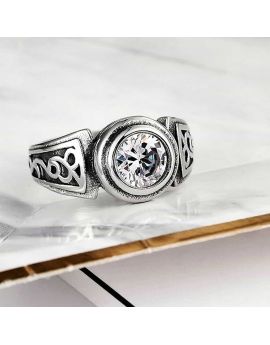 Bague Acier et Cristal