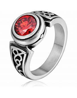 Bague Acier et Cristal