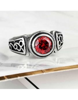 Bague Acier et Cristal