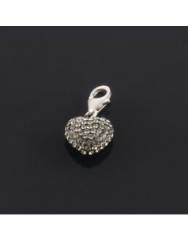 Charm Coeur Email et Strass