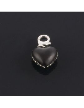 Charm Coeur Email et Strass