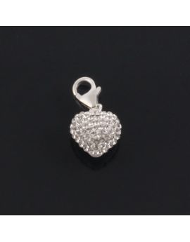 Charm Coeur Email et Strass