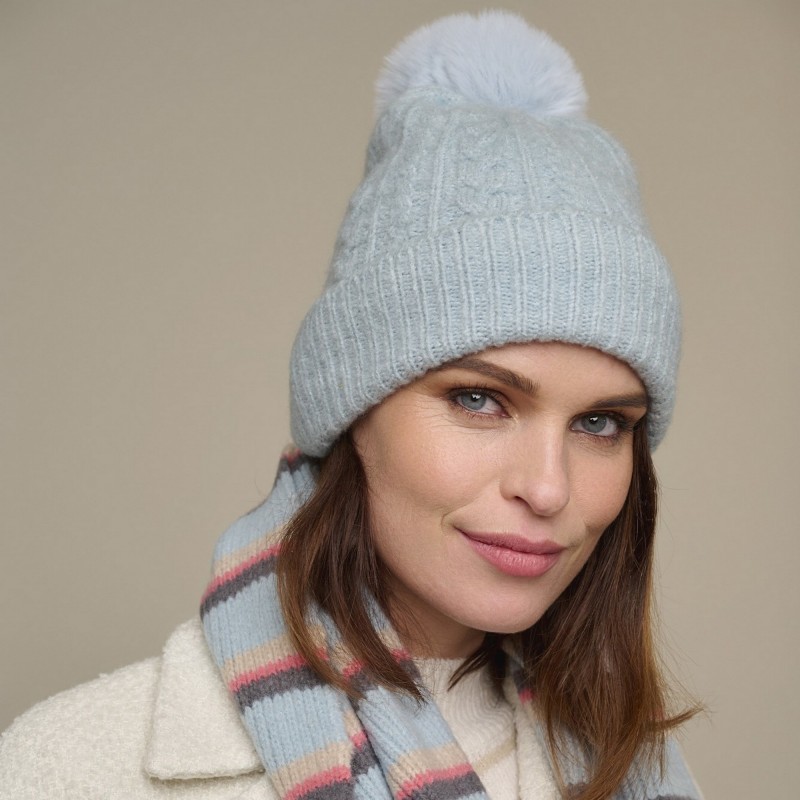 Bonnet Tricoté AXELavec PomponRino & Pelle